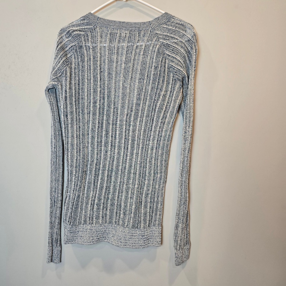 Rachel Roy Sweater Linen Cardigan Womens Medium Blue - Picture 2 of 6